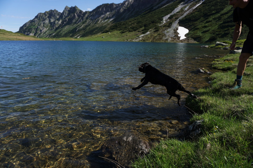 Sprung in den Oberhüttensee